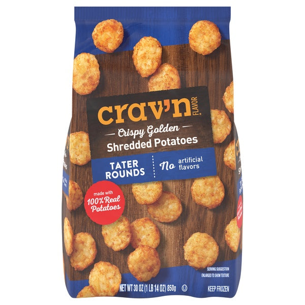 Crav'n Flavor Crispy Golden Tater Rounds 30oz