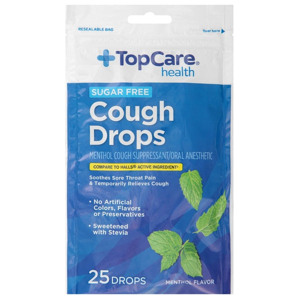 Top Care Health Sugar Free Menthol Cough Drops 25ct