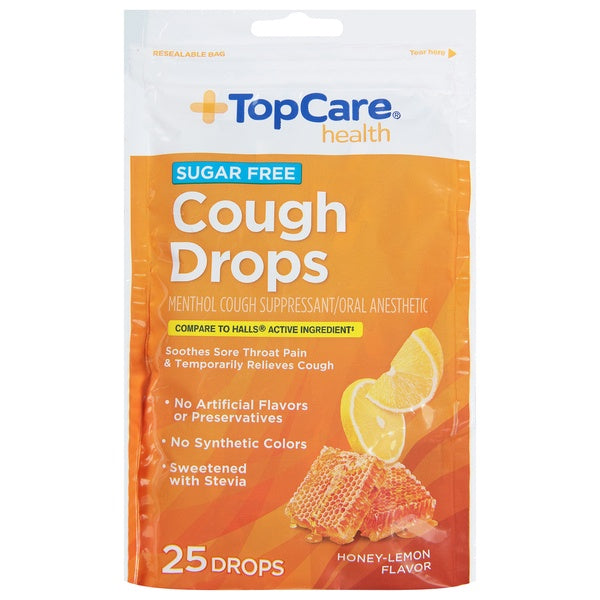 Top Care Health Sugar Free Honey Lemon Cough Drops 25ct