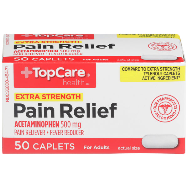 Top Care Extra Strength Pain Relief Acetaminophen Tablets 500mg 50ct