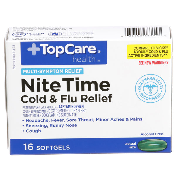 TopCare Nite Time Cold & Flu Relief 16 softgels