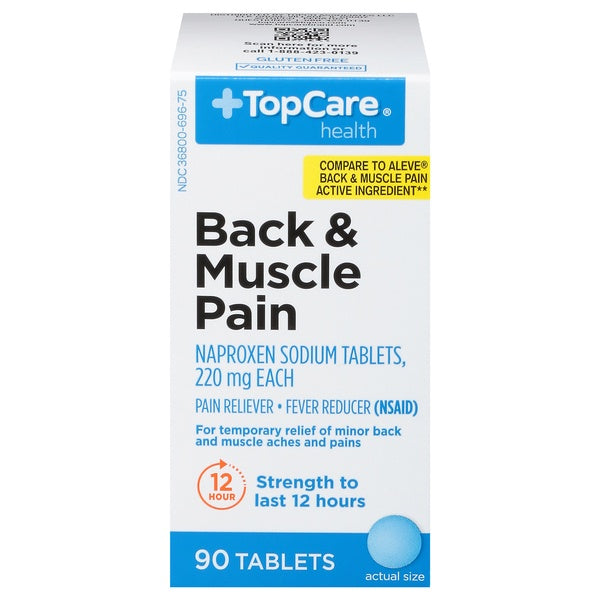 *Top Care Back & Muscle Pain Naproxen Sodium Tablets 220mg 90ct