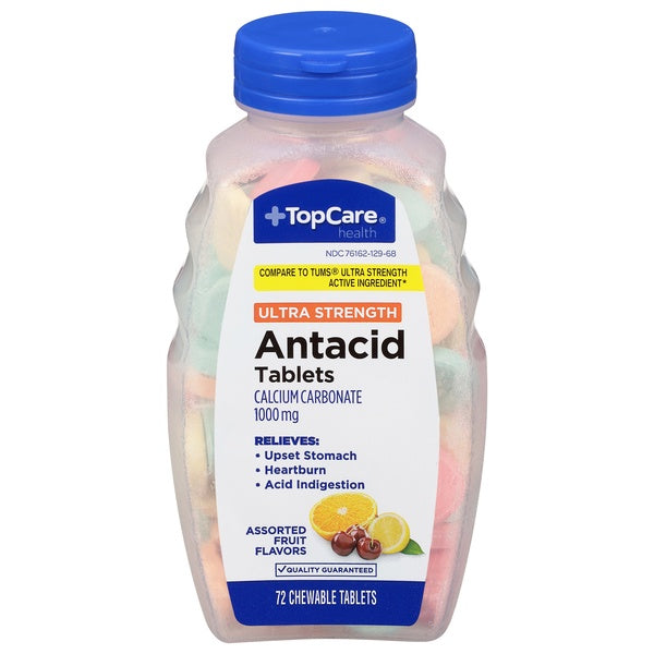 TopCare Ultra Strength Assorted Fruit Flavors Antacid Tablets 72ct