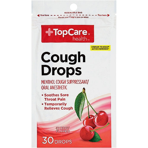 TopCare Cherry Cough Drops 30ct