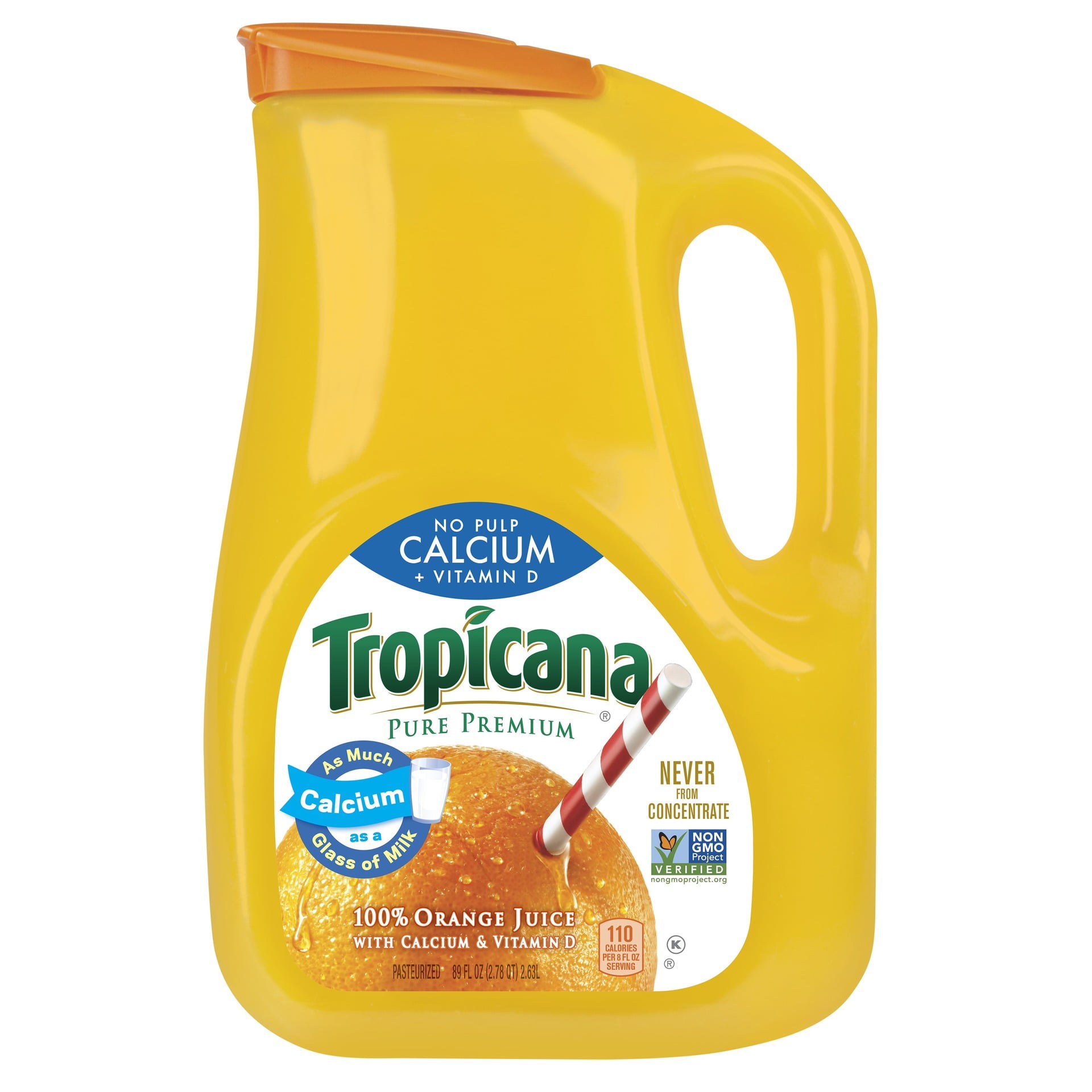 Tropicana No Pulp Orange Juice with Calcium + Vit D 89fl oz