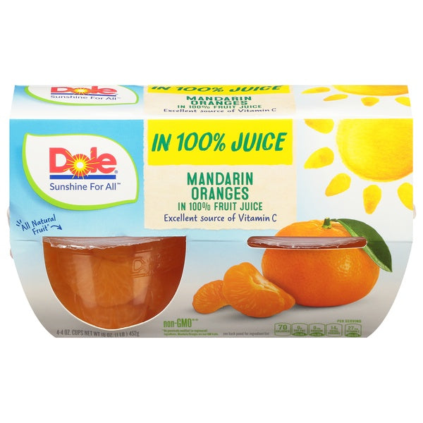 Dole Mandarin Oranges in 100% Fruit Juice 4ct