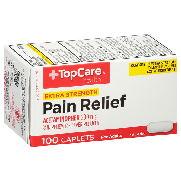 TopCare Extra Strength Pain Relief Acetaminophen Tablets 500mg x 100