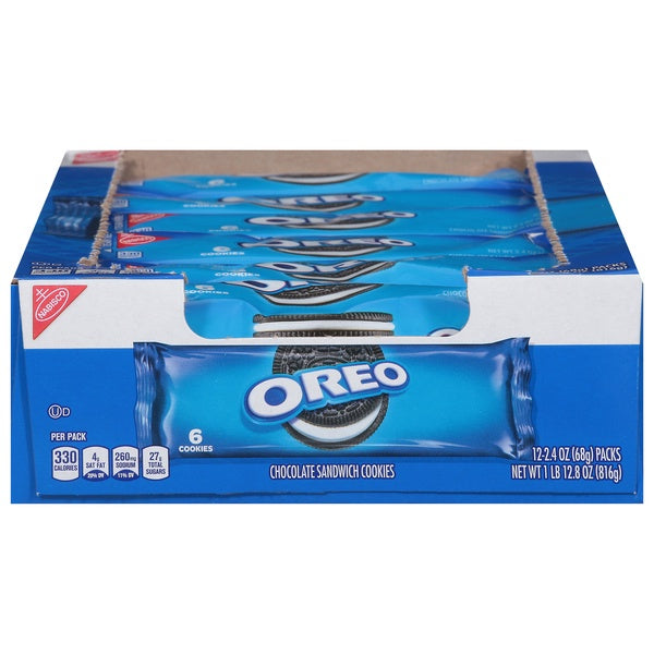 Oreo Single Serve Chocolate Sandwich Cookies Individual Packs 12ct