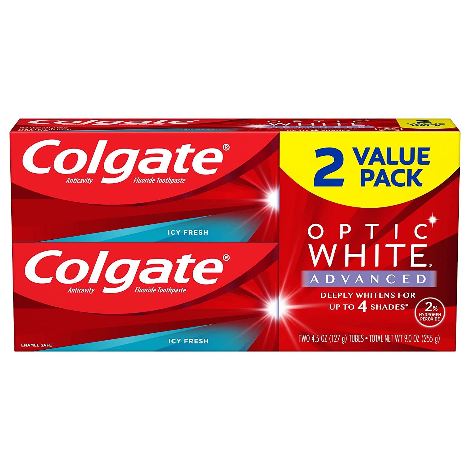 Colgate Optic White Icy Fresh Toothpaste 2pk