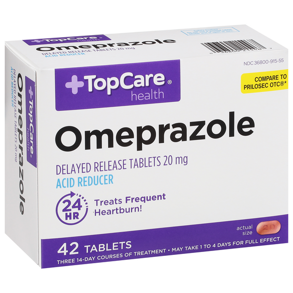 TopCare Omeprazole  20mg  Acid Reducer Tablets 42ct