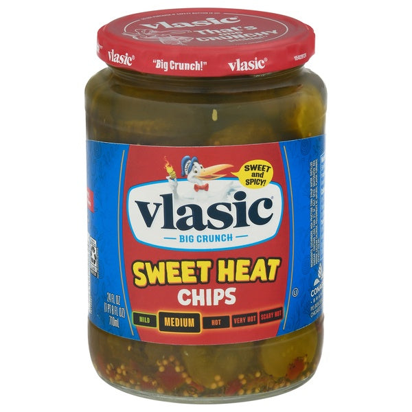 *Vlasic Medium Sweet Heat Pickle Chips 24oz