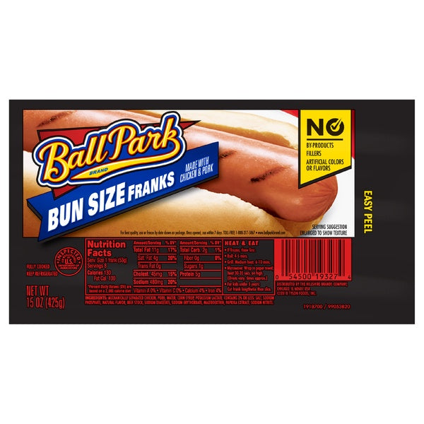 Ball Park Bun Size Frank Hot Dog 15oz