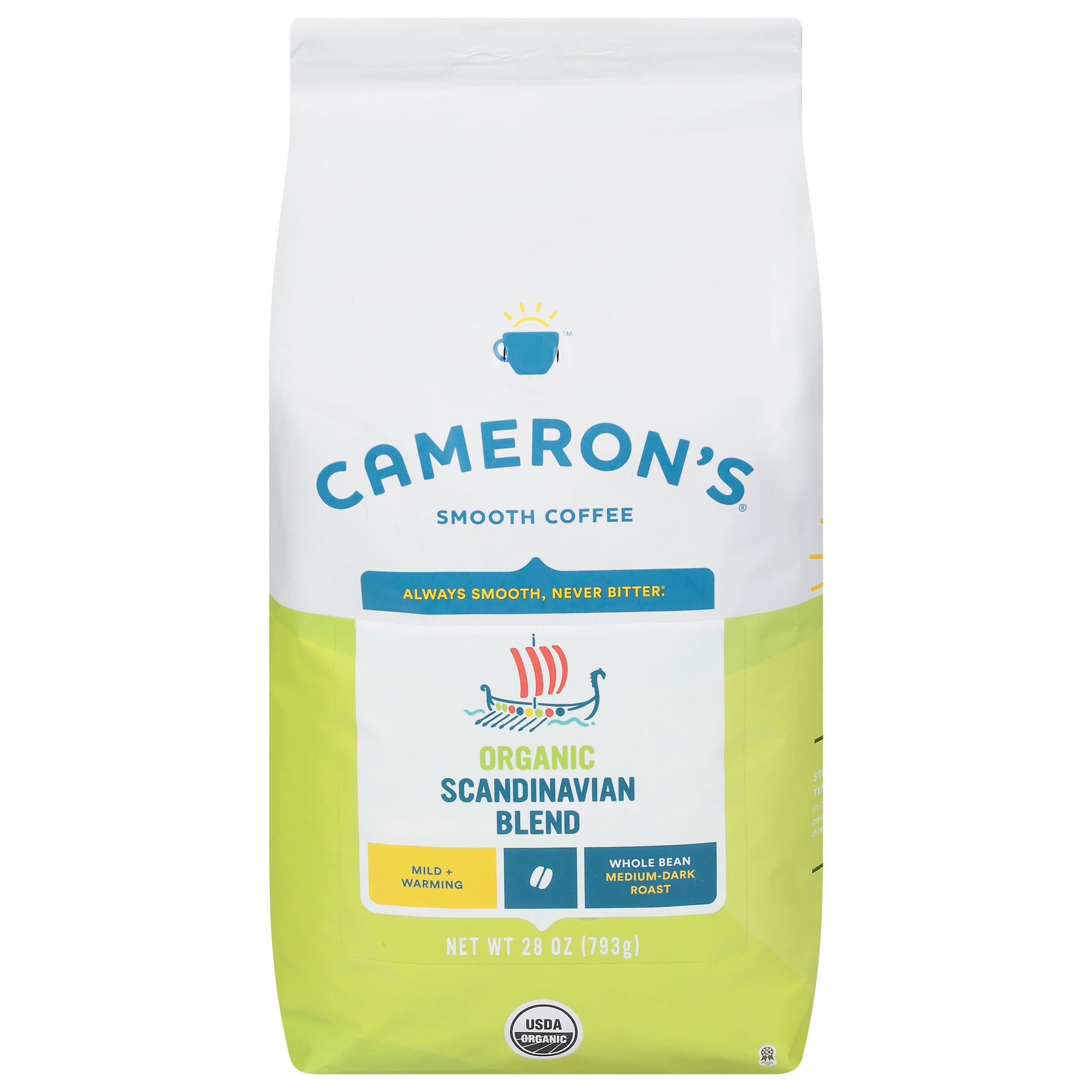 Cameron's Coffee Organic Scandinavian Blend Whole Bean 28 oz