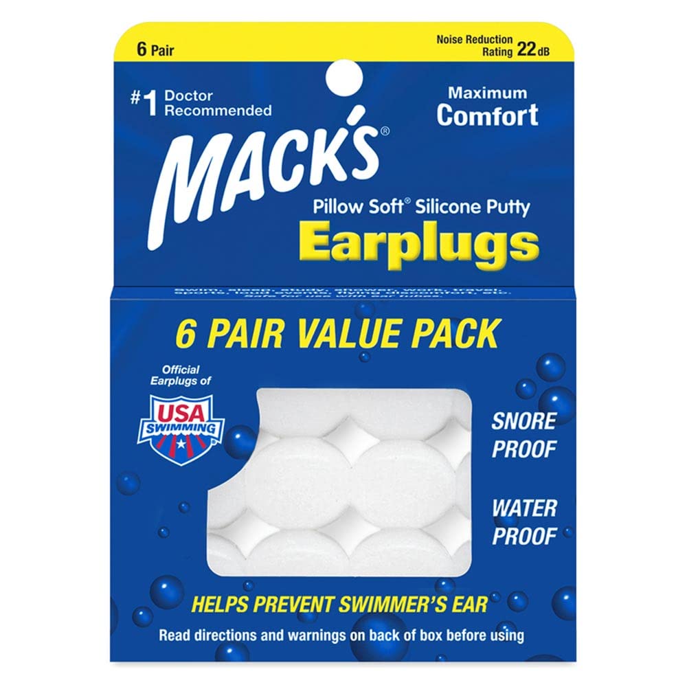 Mack's Pillow Soft Silicone Putty Earplugs 6pairs