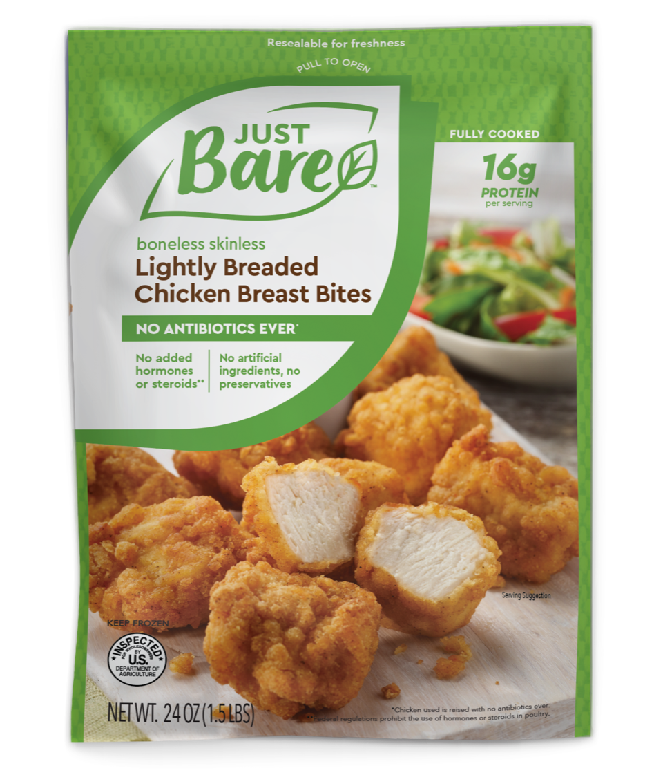 Just Bare Lightly Breaded Chicken Breast Bites 24oz