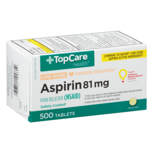 Topcare Low Strength (81mg) Aspirin 120 ct