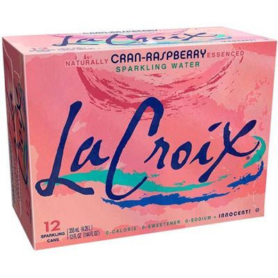 La Croix Razz Cranberry Sparkling Water Cans 12oz x 12