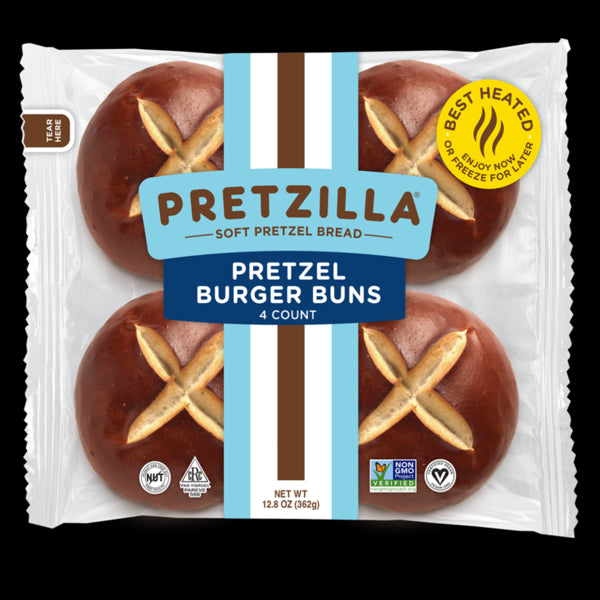 Pretzilla Pretzel Burger Buns 4ct