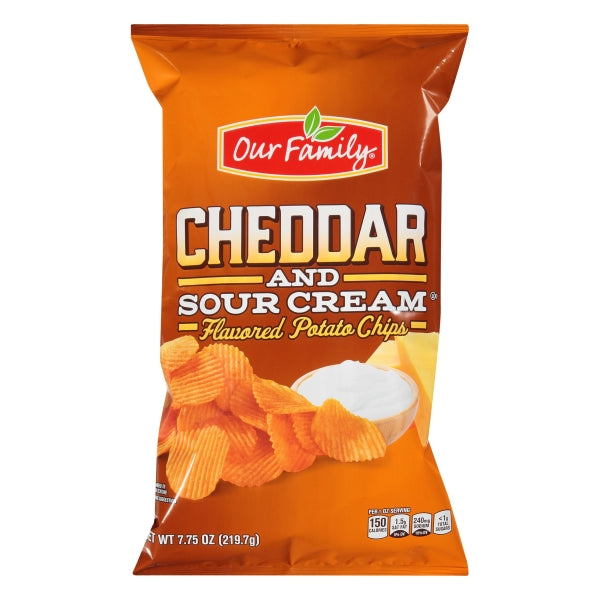 Our Family Cheddar & Sour Cream Potato Chips 7.75oz