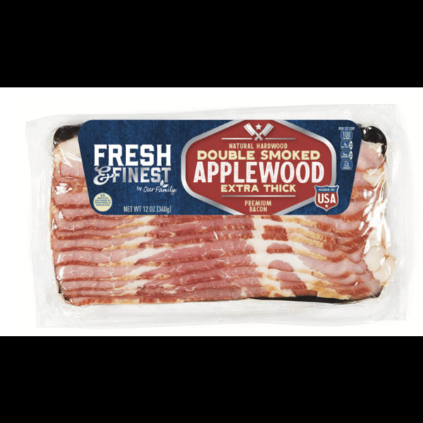 Fresh & Finest Extra Thick Double Smoked Applewood Premium Bacon 12oz