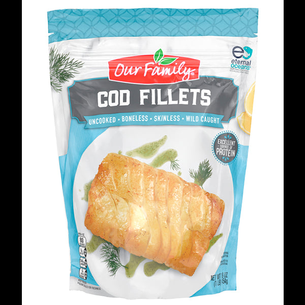 Our Family Frozen Cod Fillets 16oz