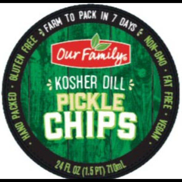 Our Family Kosher Dill Pickle Chips 24fl oz