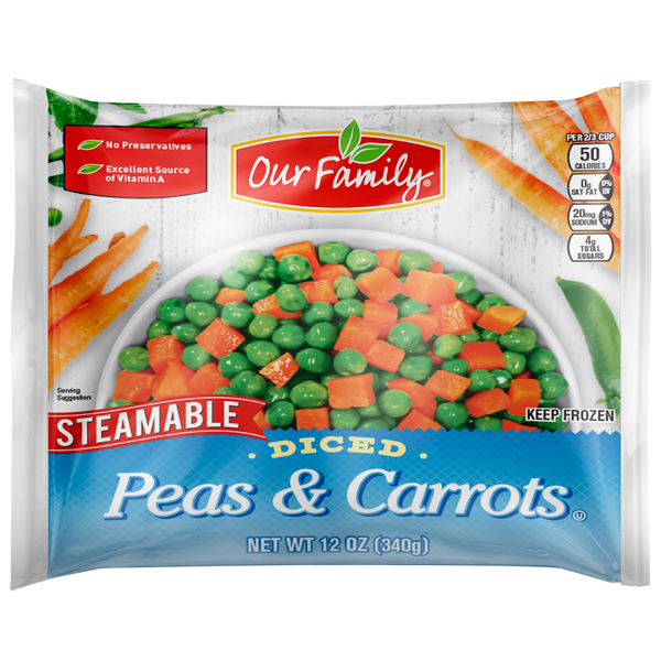 Our Family Steamable Peas & Carrots 12 oz