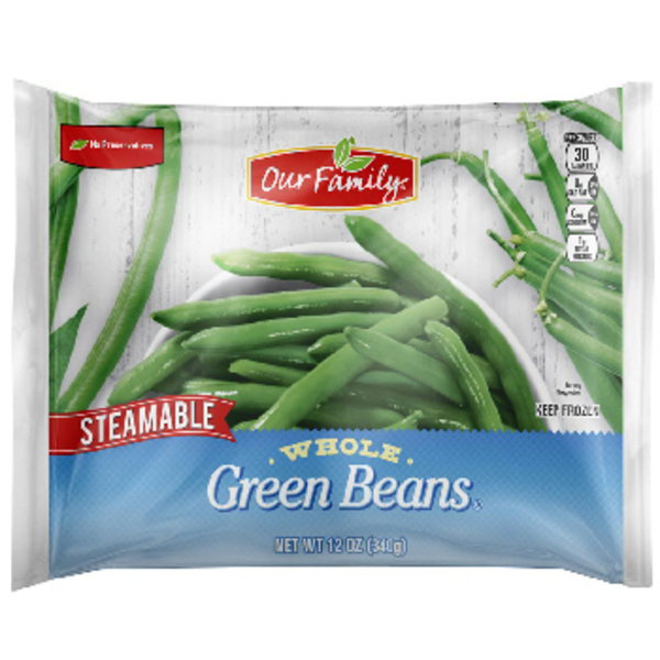 Our Family Steamable Whole Green Beans 12 oz