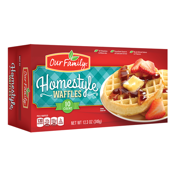 Our Family Homestyle Round Waffle 10ct