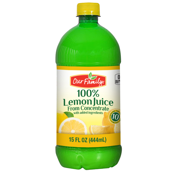 Our Family 100% Lemon Juice from Concentrate 15oz