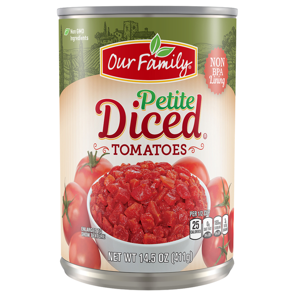 Our Family Diced Green Chili Mild Tomatoes 10 oz