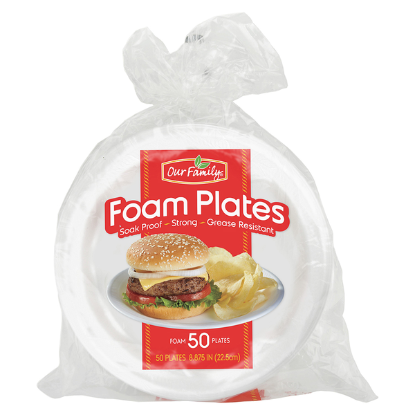 Our Family Foam Plates 50ct