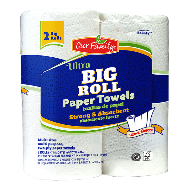 Our Family Ultra Big Paper Towel Rolls 2 ct