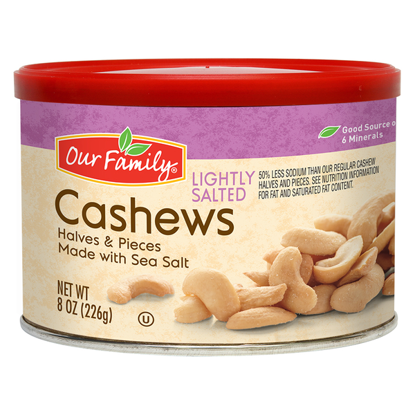 Our Family Cashew Halves W/ Pieces 8 oz