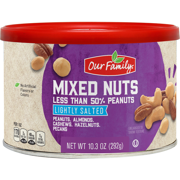 Our Family Mixed Nut Less/50% Peanuts 10.30oz