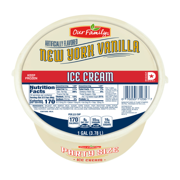 Our Family Vanilla Ice Cream 128oz