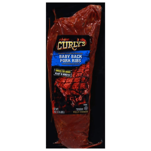 Curly's Hickory Smoked & Seasoned Baby Back Pork Ribs 1.5lbs