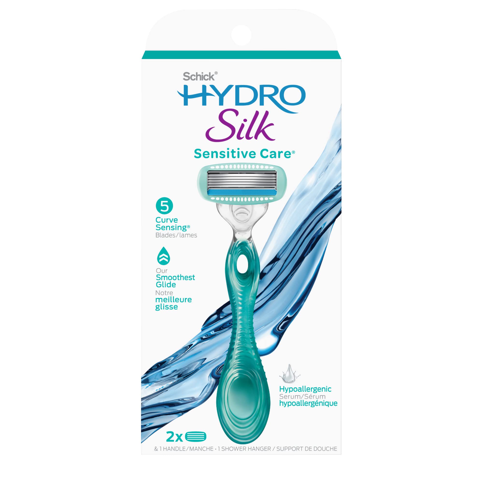 Schick Hydro Silk Sensitive Care Razor 1 Handle + 2 Blades