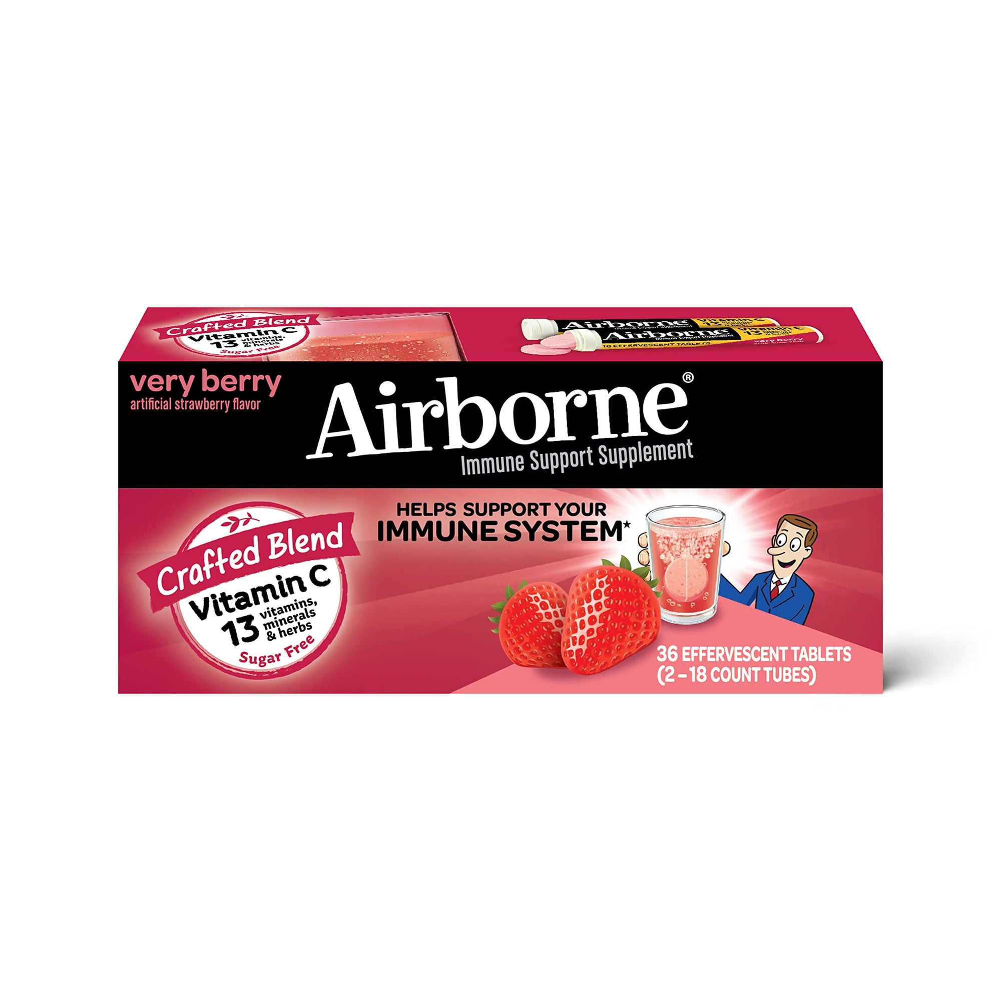 Airborne Very Berry Immune Support Tablets 36ct