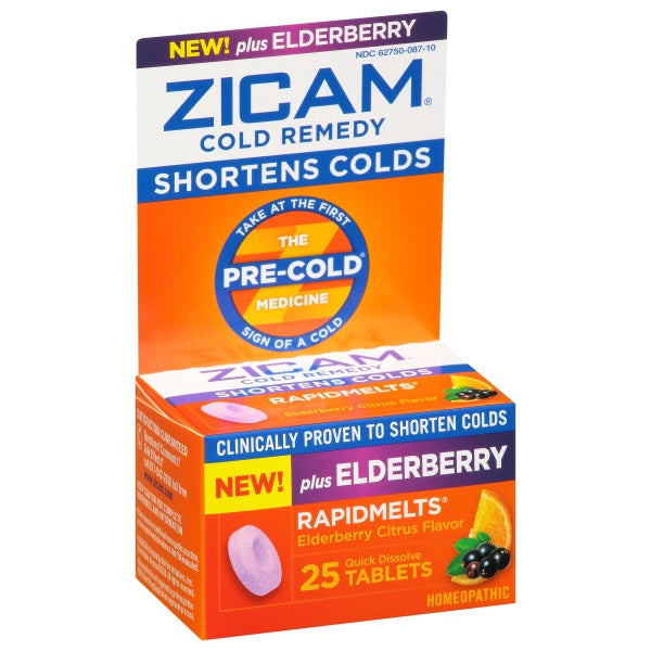 Zicam Cold Remedy Elderberry Citrus Flavor Quick Dissolve Tablets 25ct