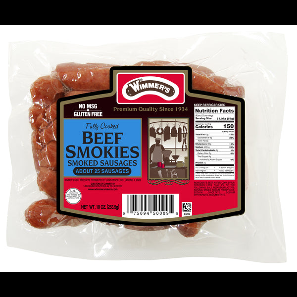 Wimmer's Fully Cooked Beef Smokies Sausages 10oz