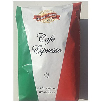 Supremo Italiano Cafe Espresso Whole Bean Coffee 2lb