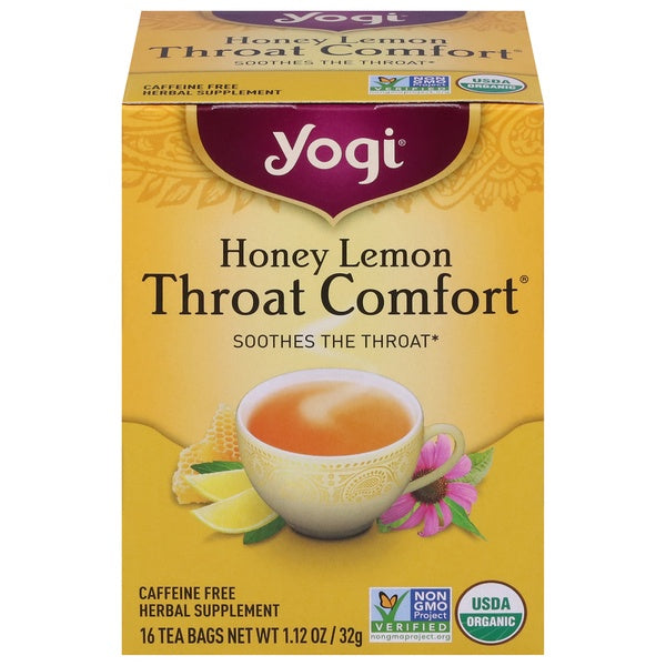 Yogi Honey Lemon Throat Comfort Tea Bags 16ct