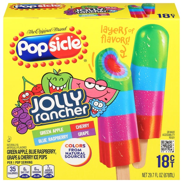 Popsicle Jolly Rancher Flavored Ice Pops 18ct