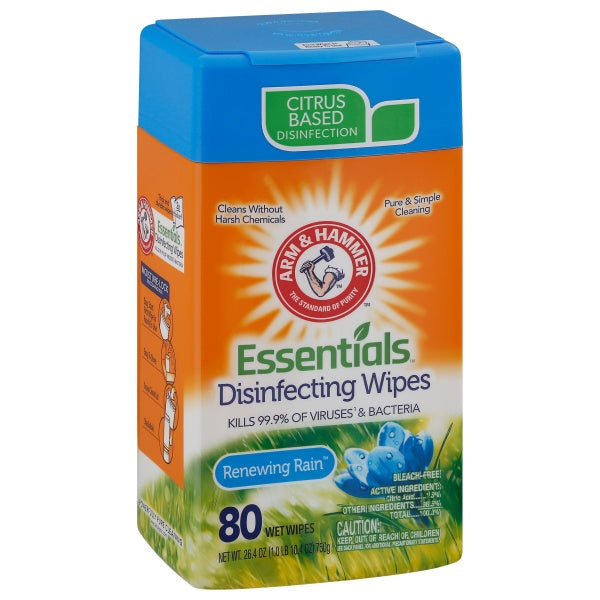 Arm & Hammer Renewing Rain Essentials Disinfecting Wipes 80ct