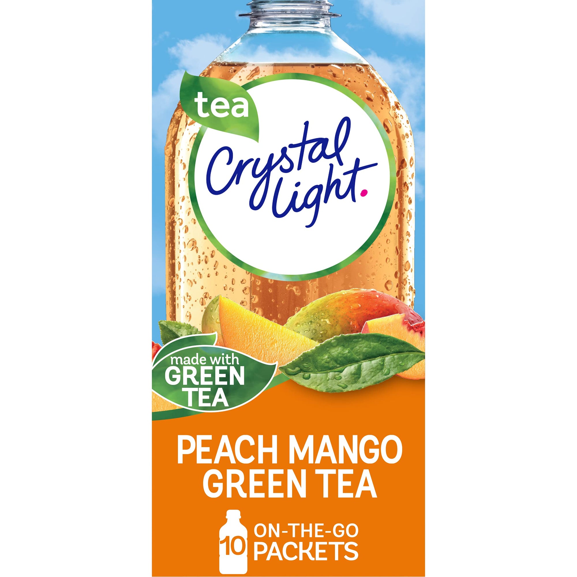 Crystal Light Peach Mango Green Tea On The Go Packets 0.8oz x 10