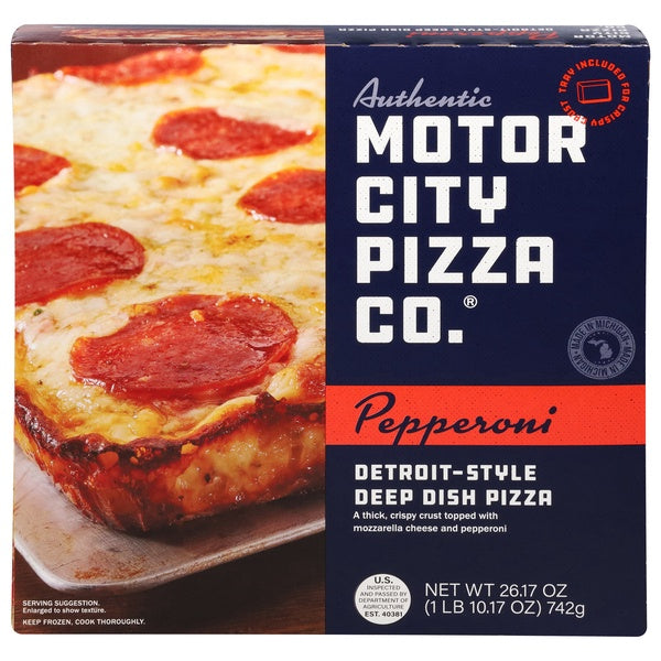 Motor City Pizza Co. Pepperoni Detroit-Style Deep Dish Pizza