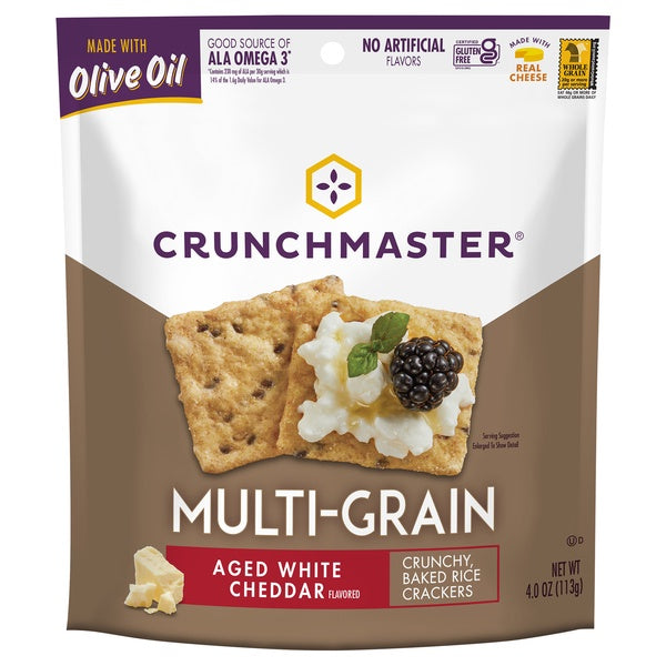 CrunchMaster Multi-Grain Aged White Cheddar Crackers 4oz