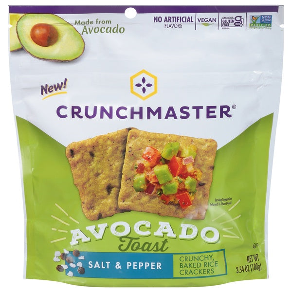 CrunchMaster Avocado Toast Salt & Pepper Rice Crackers 3.54oz