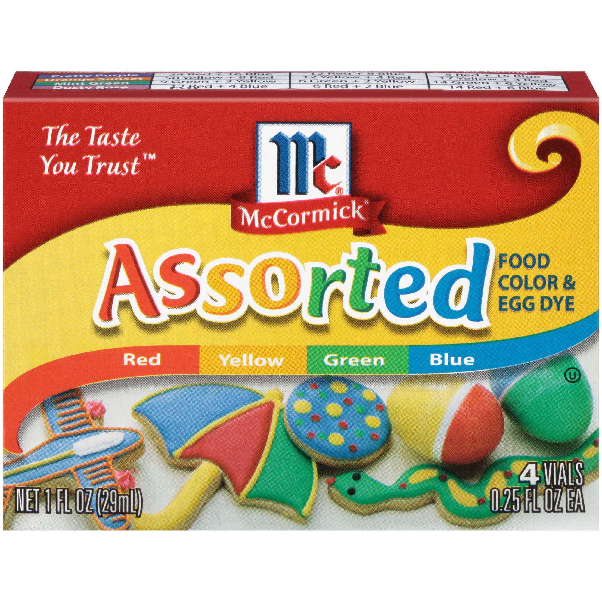 Mc Cormick Assorted Food Coloring 4pk